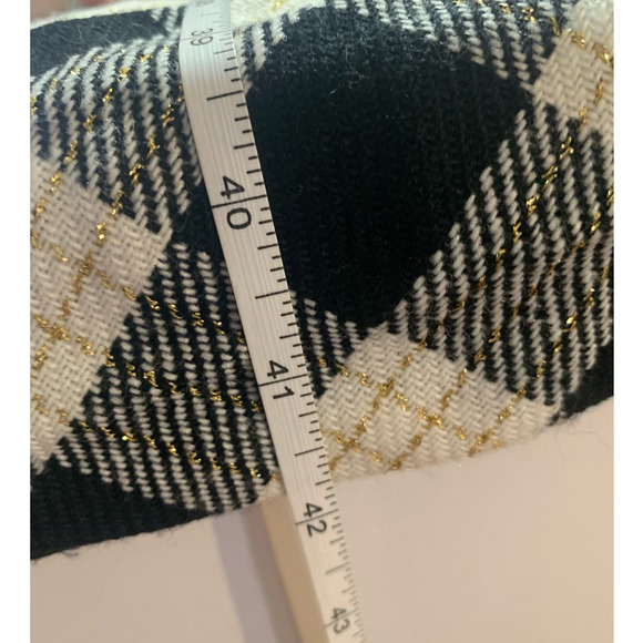 Vintage 70s Black White Check Plaid Maxi Skirt Handmade Tartan Medium Large - Picture 8 of 10